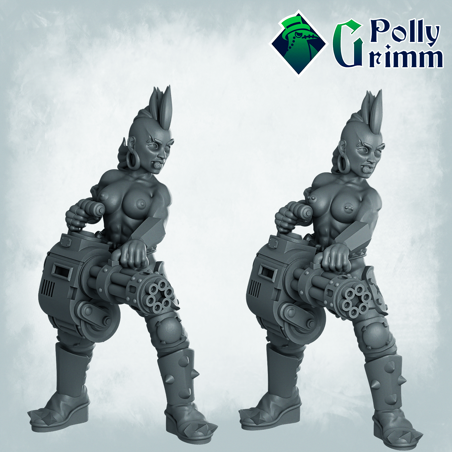 Tabletop sci-fi post apocalypse miniature. Wasteland Amazons. NSFW Version